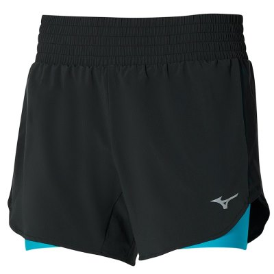 Pantalones Cortos Mizuno 2 IN 1 4.5 Mujer - Negros / Azules - Chile M612OFEAIZ